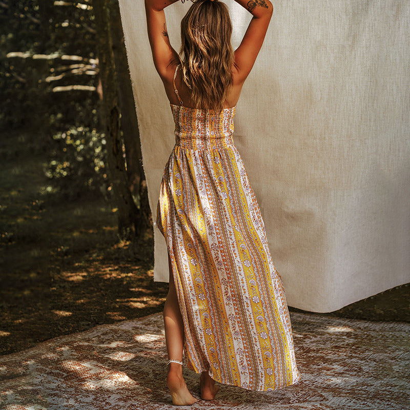 Bohemian Printed Camisole V-neck Sleeveless Top